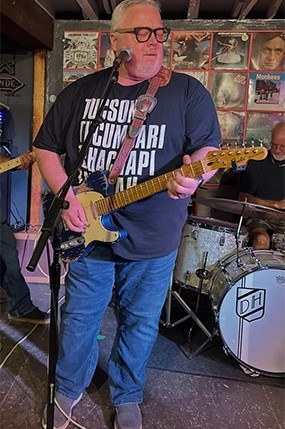 Blind Dog Cooley performing on stage